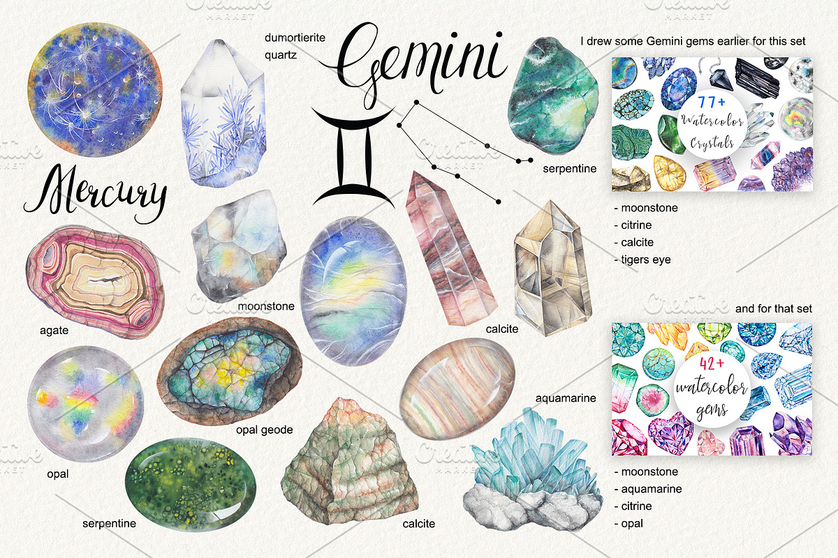 Birthstones Planets Zodiac Crystals, an Illustration by Alena Solonshchikova (Photo 6 of 13)