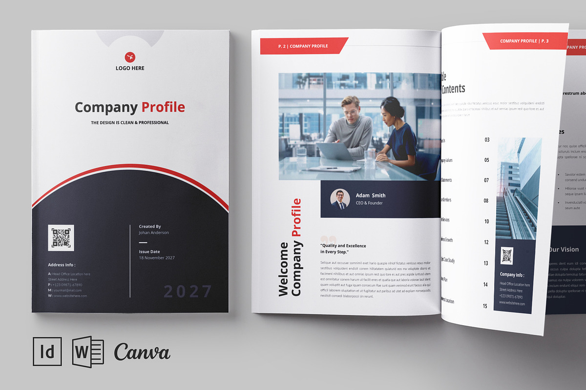 Company Profile | Canva & Word
