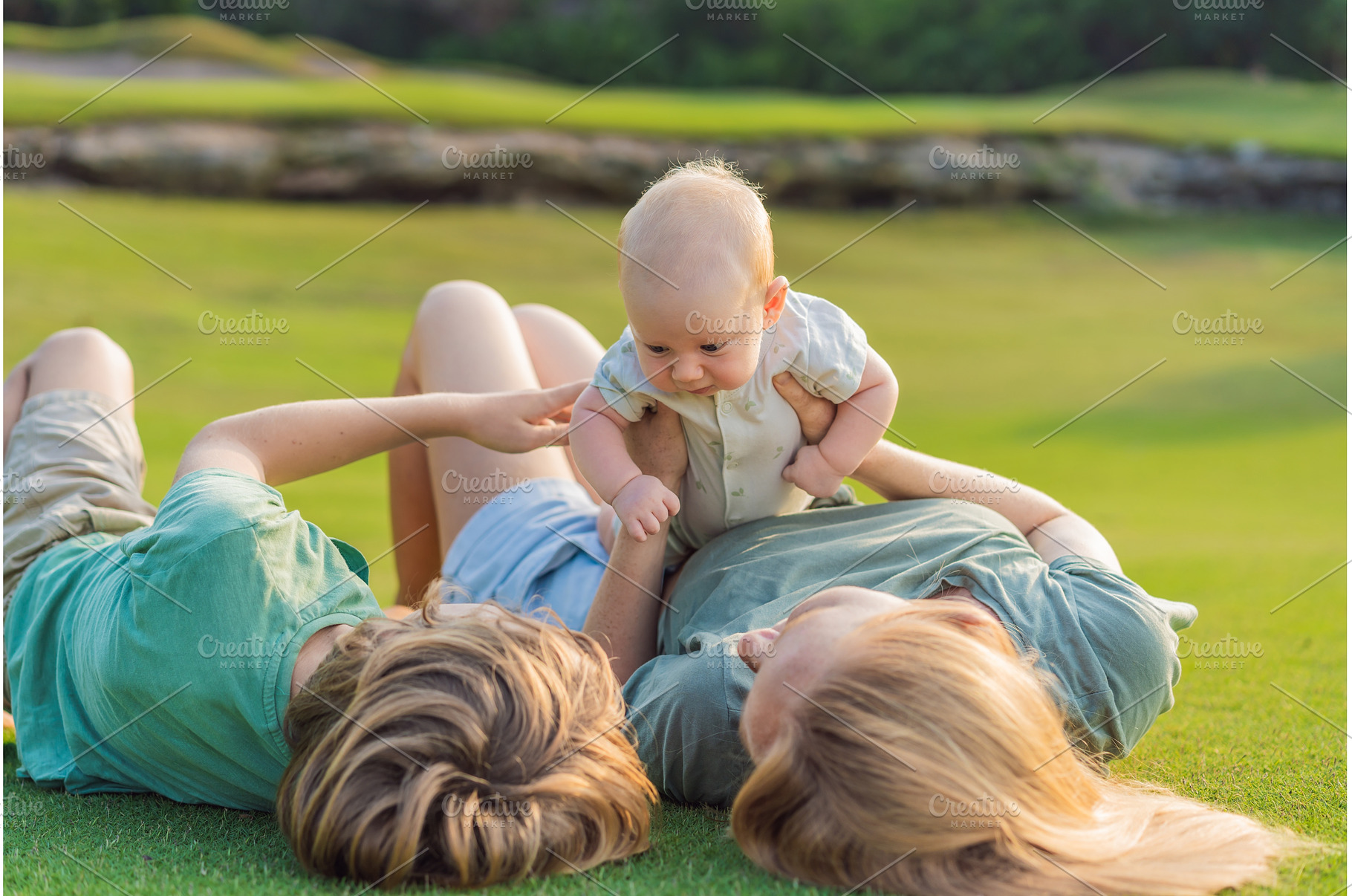 Mother, older son, and newborn baby, a Nature Photo by Elizaveta Galitskaya