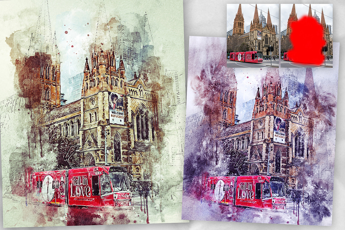 SplatterWatercolor2 Photoshop Action, an Action Add-On by GorynArt (Photo 22 of 27)