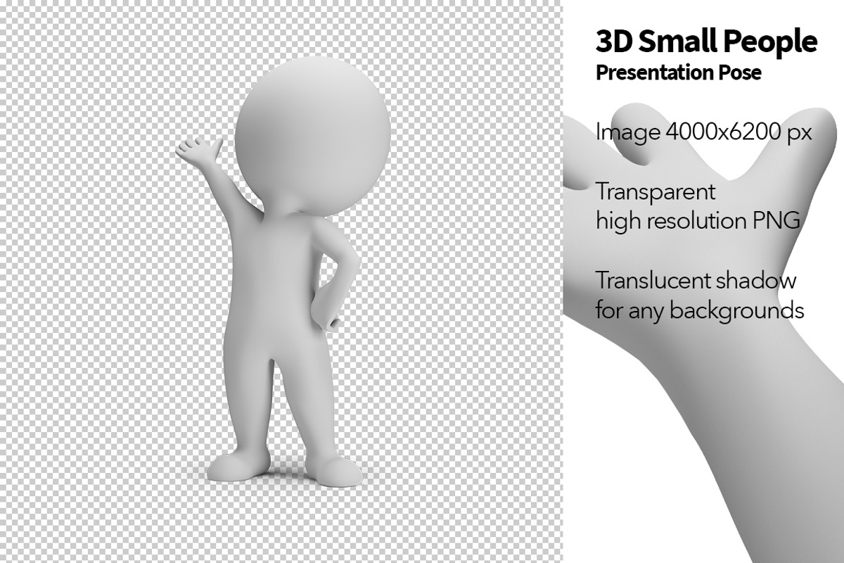 3D Small People - Presentation Pose, a Person Illustration by Anatoly Maslennikov