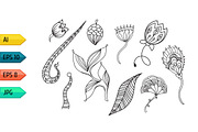 Set of vintage floral silhouettes, a Pattern Graphic by julia_musdotter (Thumbnail 6 of 11)
