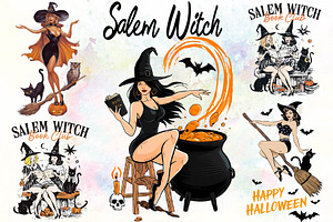 Halloween Vintage Salem Witch Book