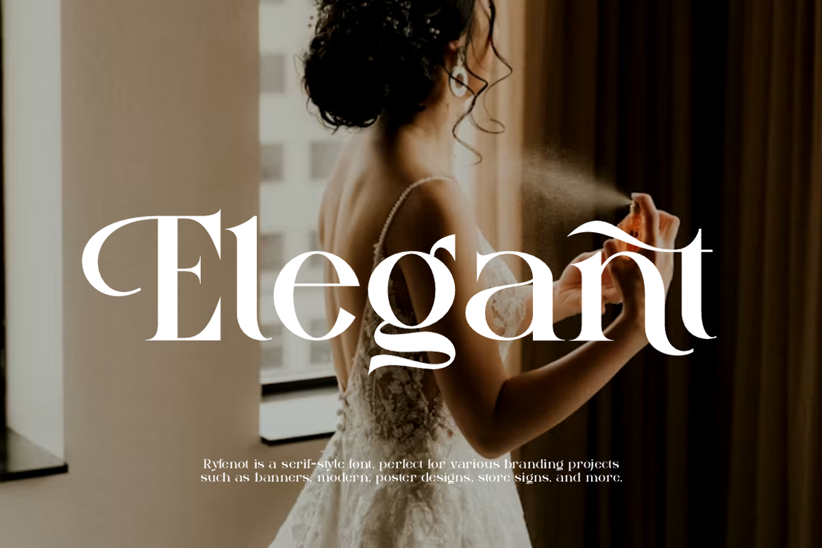 Ryfenot - Luxury Perfume Font, a Serif Font by Iqsiart Studio (Photo 3 of 14)