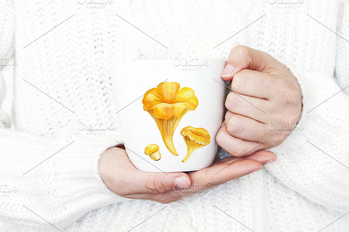 Mushrooms Forest watercolor painting, an Object Illustration by Hanna Hryharenka (Photo 6 of 11)
