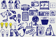 Electronic equipment and appliances, a Decorative Illustration by LineworkStock (Thumbnail 1 of 3)