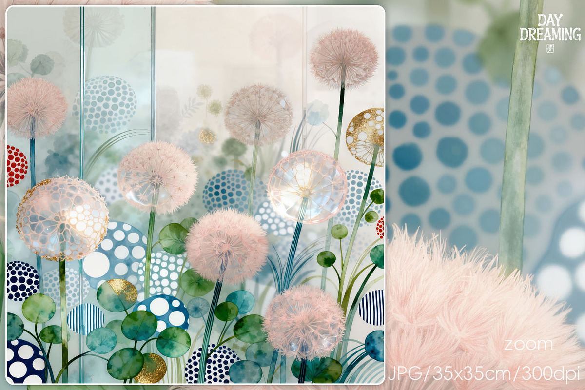 Magical Pink Dandelions, a Decorative Illustration by yahu88studio (Photo 1 of 3)