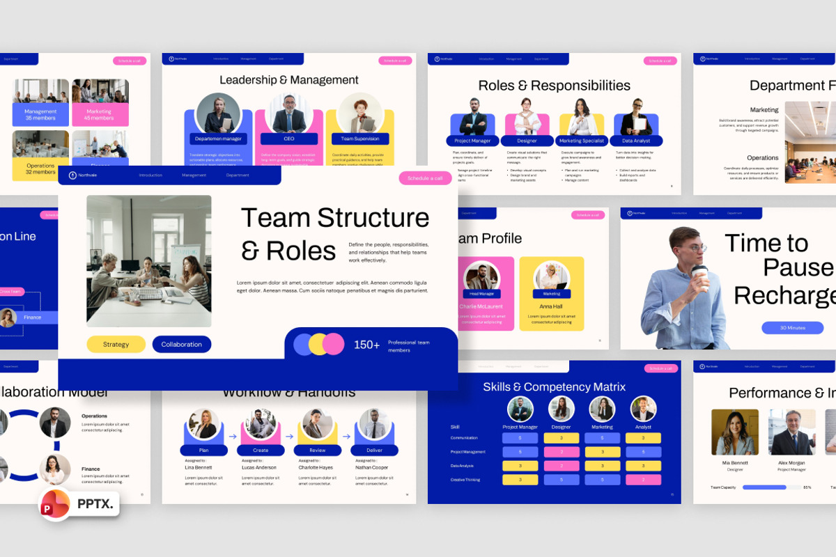 Team Structure & Roles PowerPoint, a Presentation Template by Loin Studio