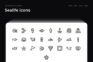 Sealife icons, an Outline Icon by Wencory