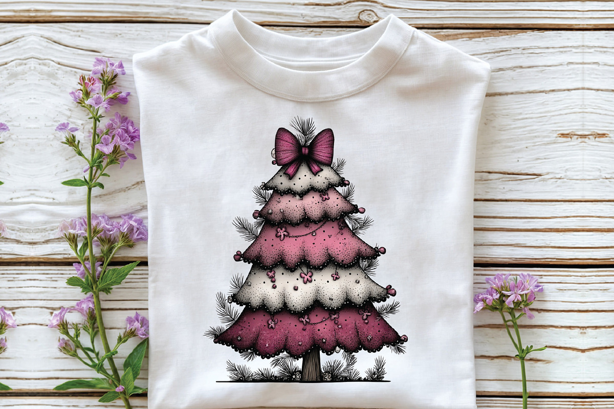 Whimsical Christmas Tree Clipart, an Illustration by CraftArtStudio (Photo 4 of 6)