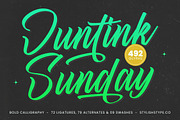 Juntink Sunday Bold Calligraphy Font, a Script Font by stylishtype.co (Thumbnail 1 of 20)
