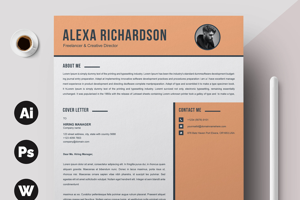 Modern Resume / CV Template, a Resume Template by X-Type (Photo 3 of 5)