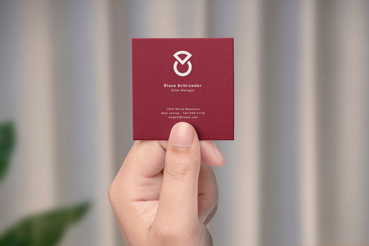 Square Business Card Mockup, a Product Mockup by GfxFoundry (Photo 4 of 6)