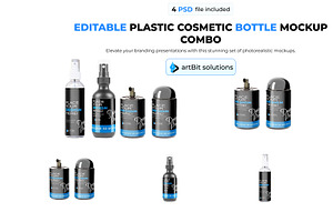 Cosmetic Bottle Mockup Combo, a Packaging Mockup by artBit Design Studio