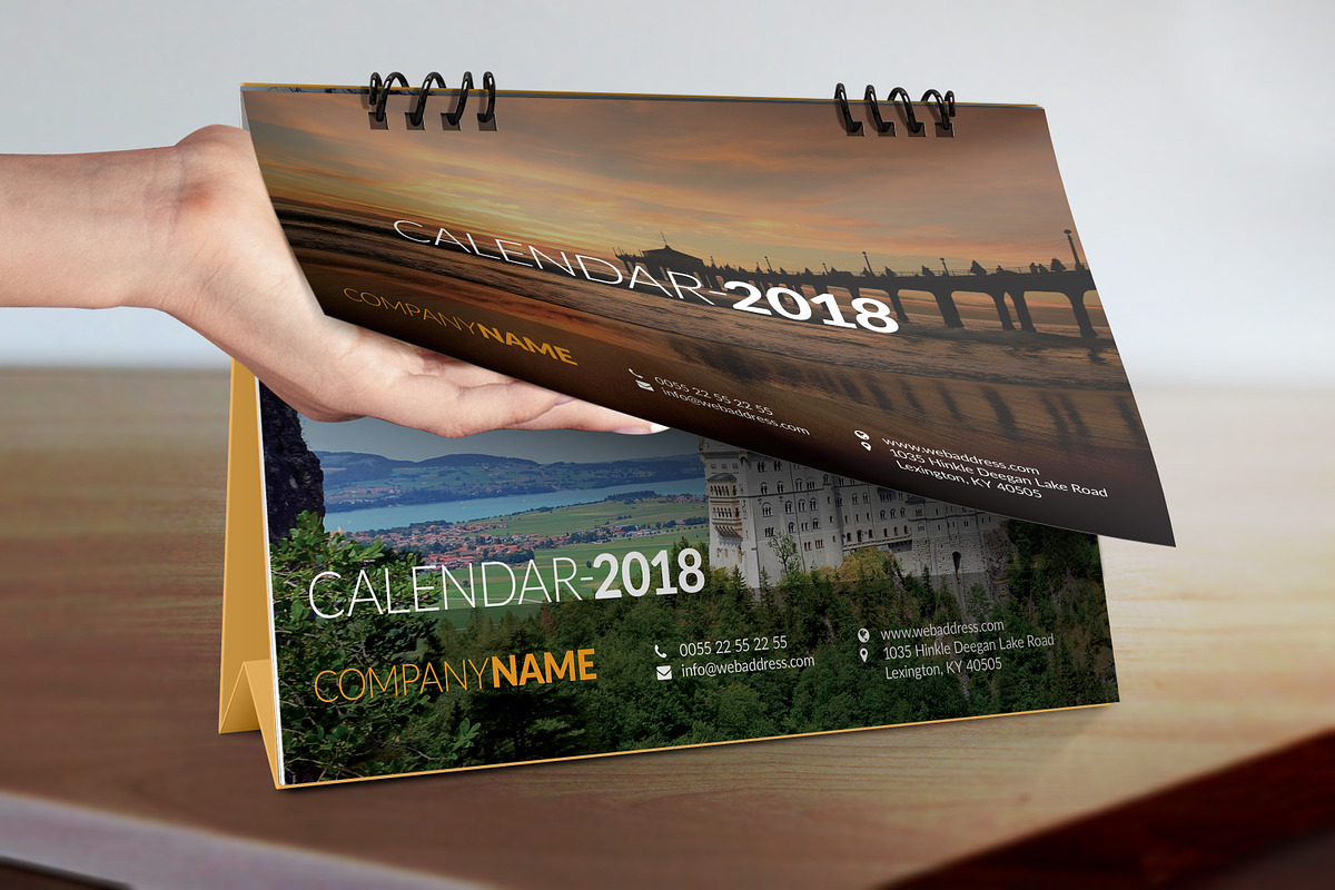 Desk Calendar (Template) 2018, a Stationery Template by graphicbox (Photo 4 of 7)