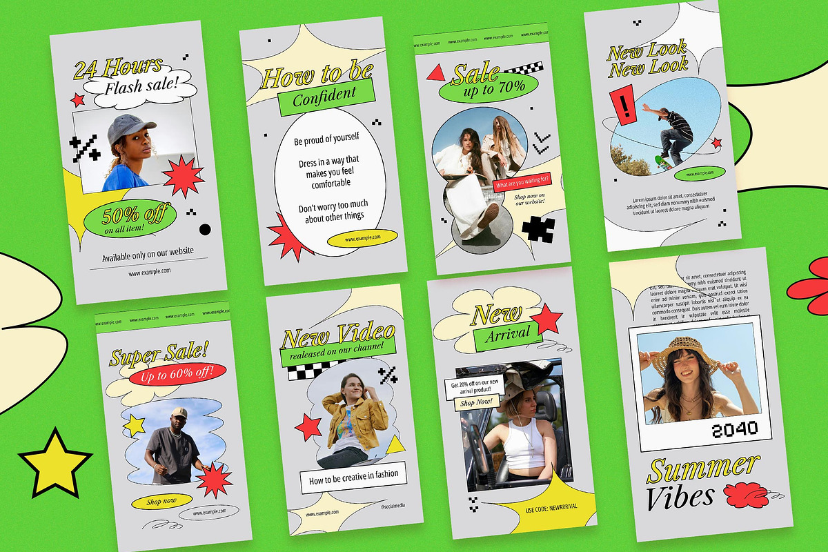 Green Fashion Instagram Set, a Social Media Template by Aiyari Graphic (Photo 3 of 5)