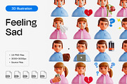 Feeling Sad 3D Icon Set, an Object 3D Model by Eklip Studio (Thumbnail 1 of 2)