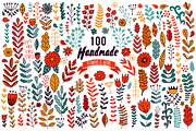 Set of doodle leaf and flowers, a Decorative Illustration by Markovka (Thumbnail 2 of 5)