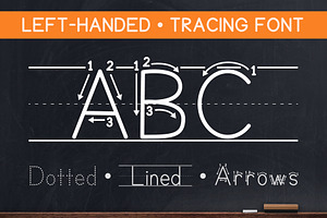 Left-Handed Letter Tracing Font