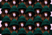 girl inflates chewing gum. bubble of, a Social Media Template by My world is my eyes (Thumbnail 2 of 2)