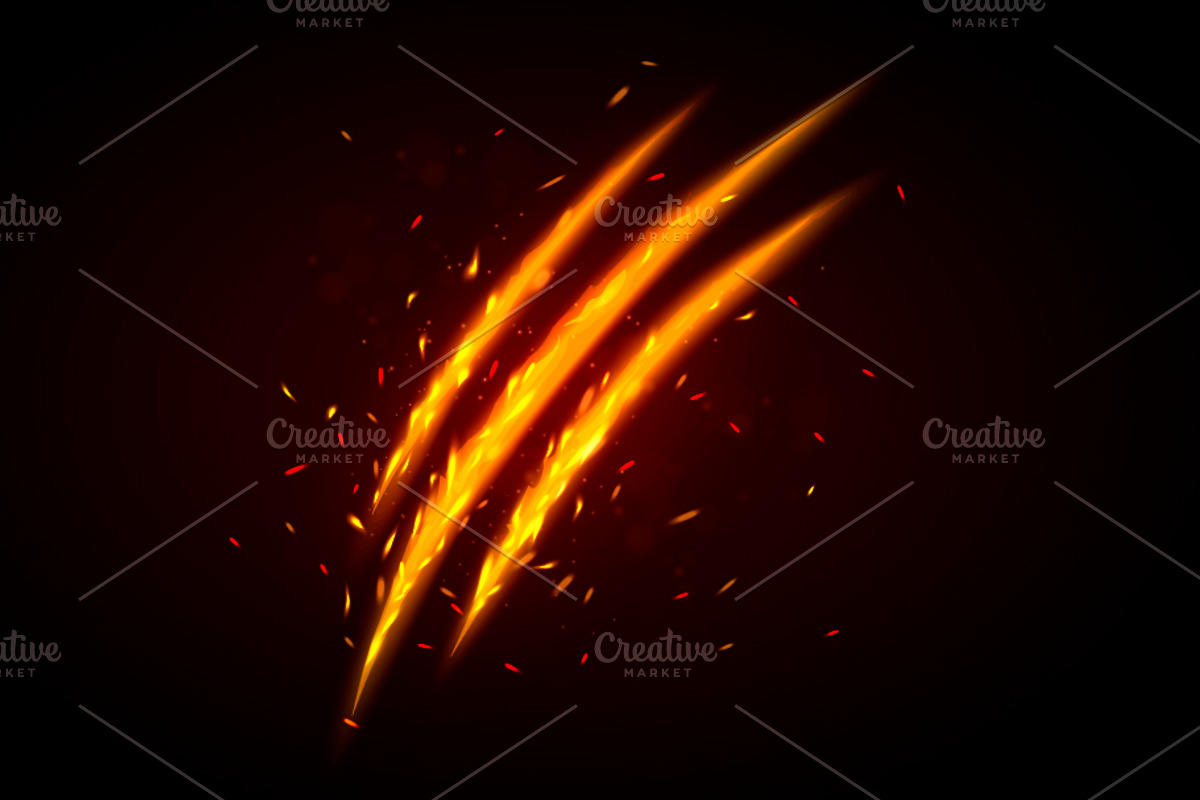 Burning Cut Tracks From Animal Claw, an Object Graphic by Black White Mouse Design (Photo 1 of 3)