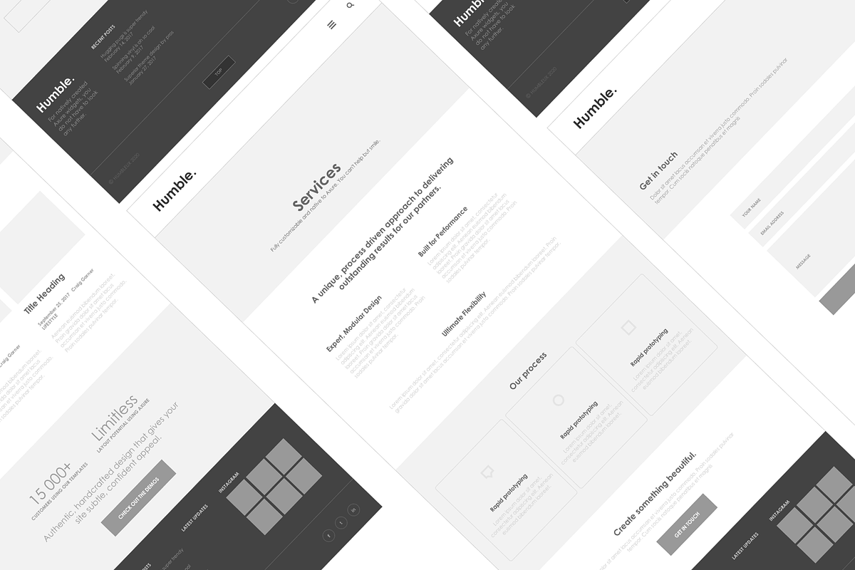 Axure responsive corporate template, a Wireframe Template by Humble UX (Photo 2 of 4)