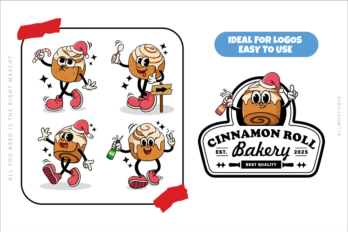 Cinnamon Rolls with Varied Poses, a Food Illustration by Allmostudio (Photo 5 of 5)