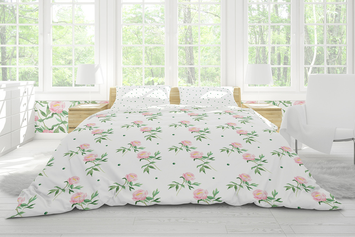Watercolor peonies, an Object Graphic by Anastasia Timosch (Photo 6 of 9)
