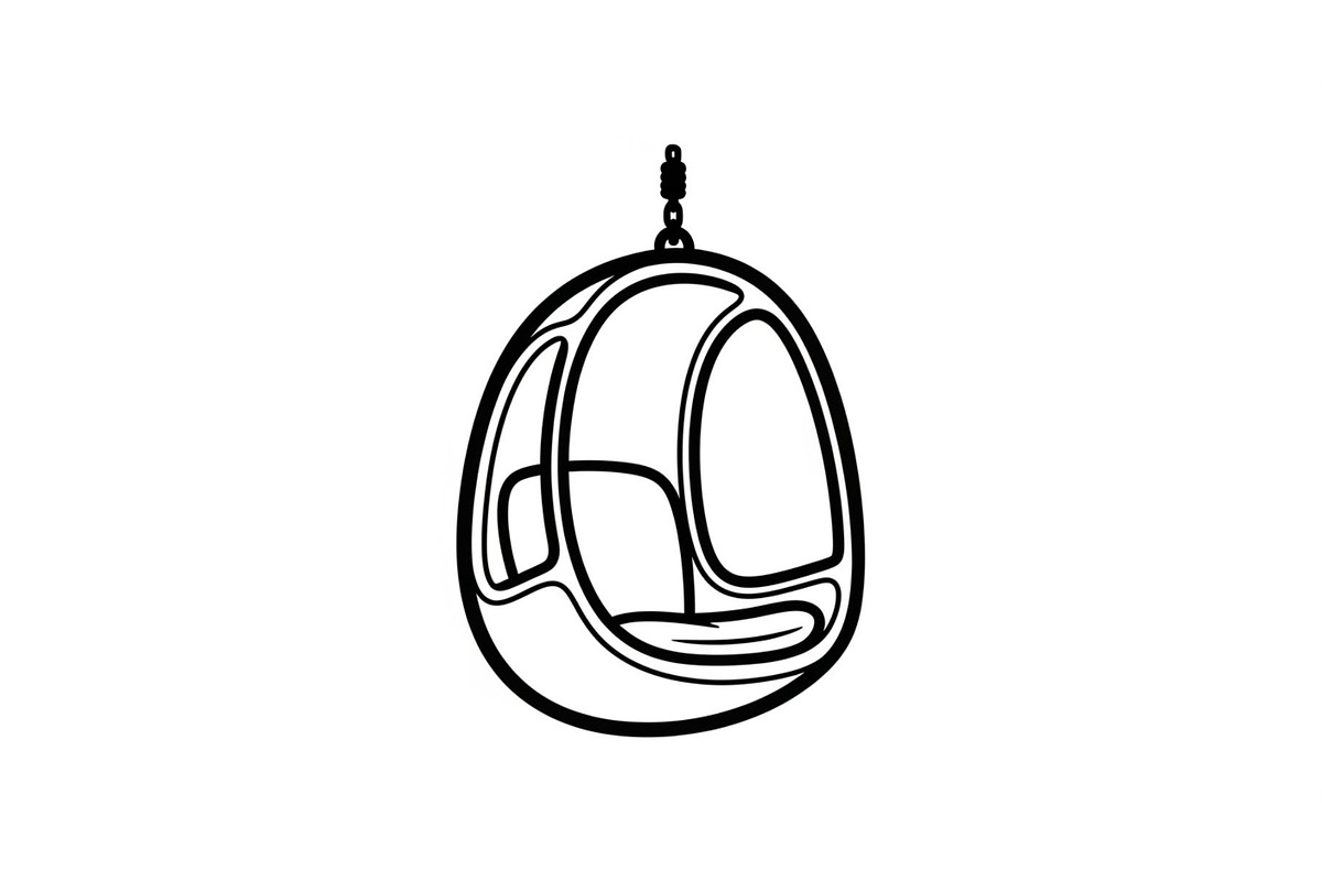 Hanging Egg Chair Silhouette Bundle, an Illustration by Designer_Momina (Photo 3 of 51)