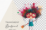 Quirky artist clipart whimsical, an Illustration by Invite to Clipart (Thumbnail 4 of 4)