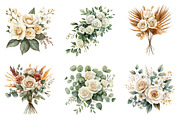 Watercolor White Boho Wedding Floral, an Illustration by SinaCreation (Thumbnail 2 of 7)