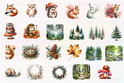 Watercolor Woodland Animals clipart, an Illustration by CreationArt (Thumbnail 3 of 5)
