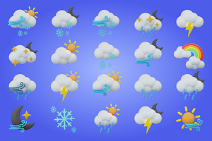 3D Meteorology Icon Vol 2