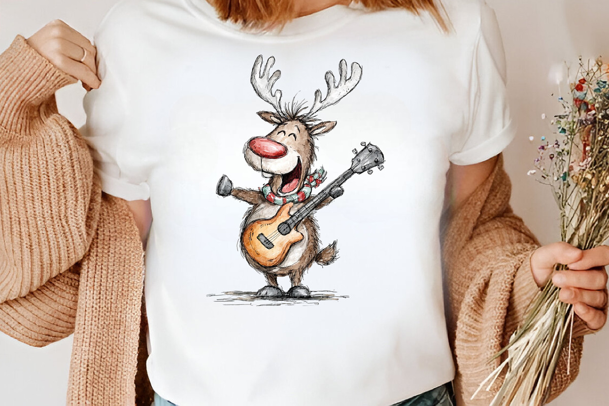 Quirky Funny Christmas Reindeer, an Illustration by Canvas Craft (Photo 7 of 7)