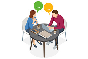 Business meeting between two people, a Person Illustration by Golden Sikorka