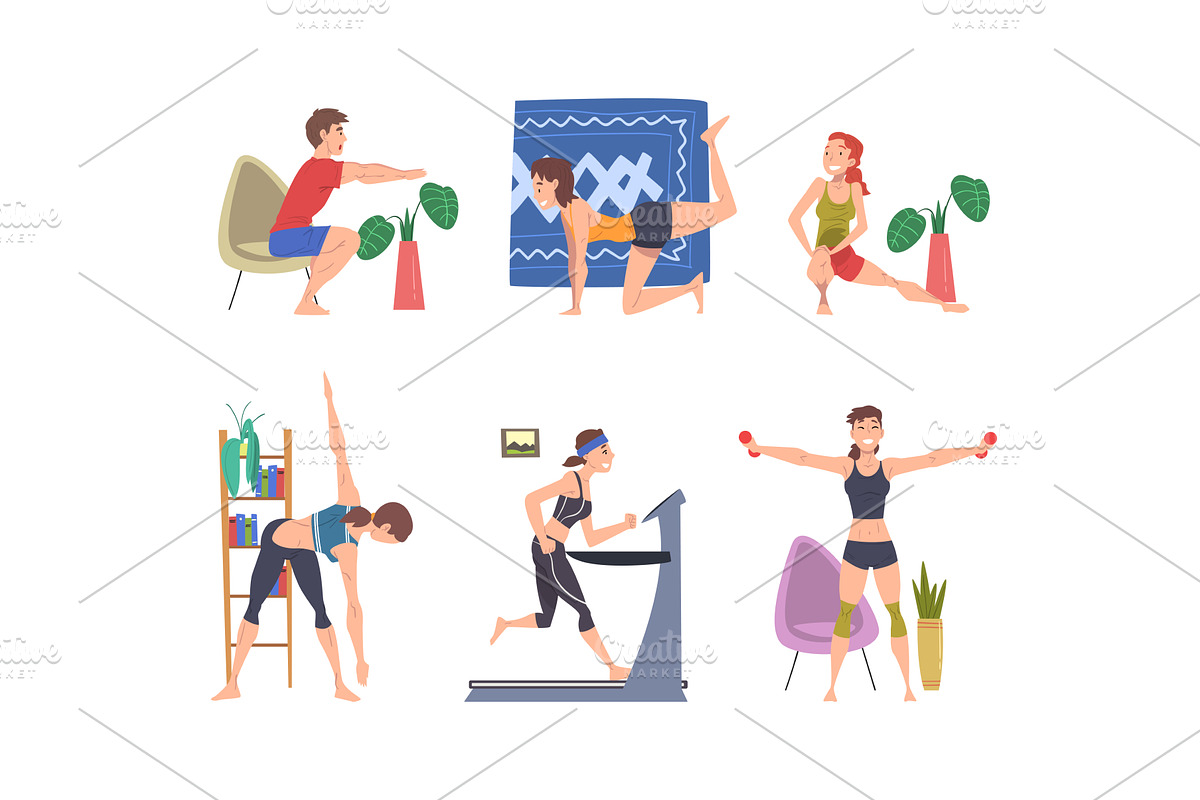 Athletic Male and Female Character, a Person Illustration by TopVectors