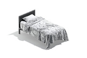 Brown Wooden Single Bed 3D Model, an Object 3D Model by rebrandy (Thumbnail 10 of 10)
