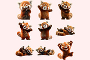 Red Panda PNG Clipart Bundle, a Graphic by M9 Design (Thumbnail 5 of 10)