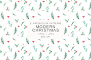 Watercolor Modern Christmas, a Seasonal Illustration by LeriaArt watercolor (Thumbnail 17 of 17)
