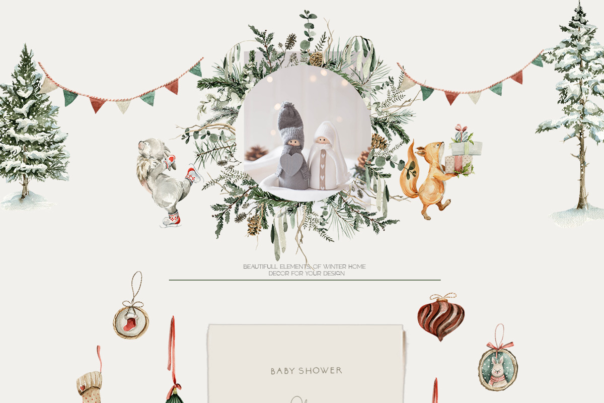 Christmas animals Winter woodland, an Animal Illustration by 60secondsArt (Photo 8 of 15)