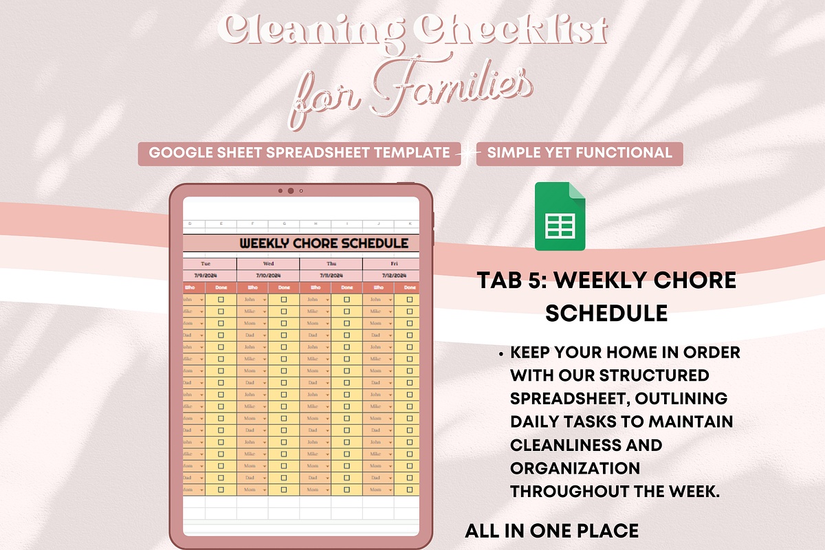 Cleaning Checklist for Families, a Templates & Theme by bellaROSEworkshop (Photo 9 of 10)