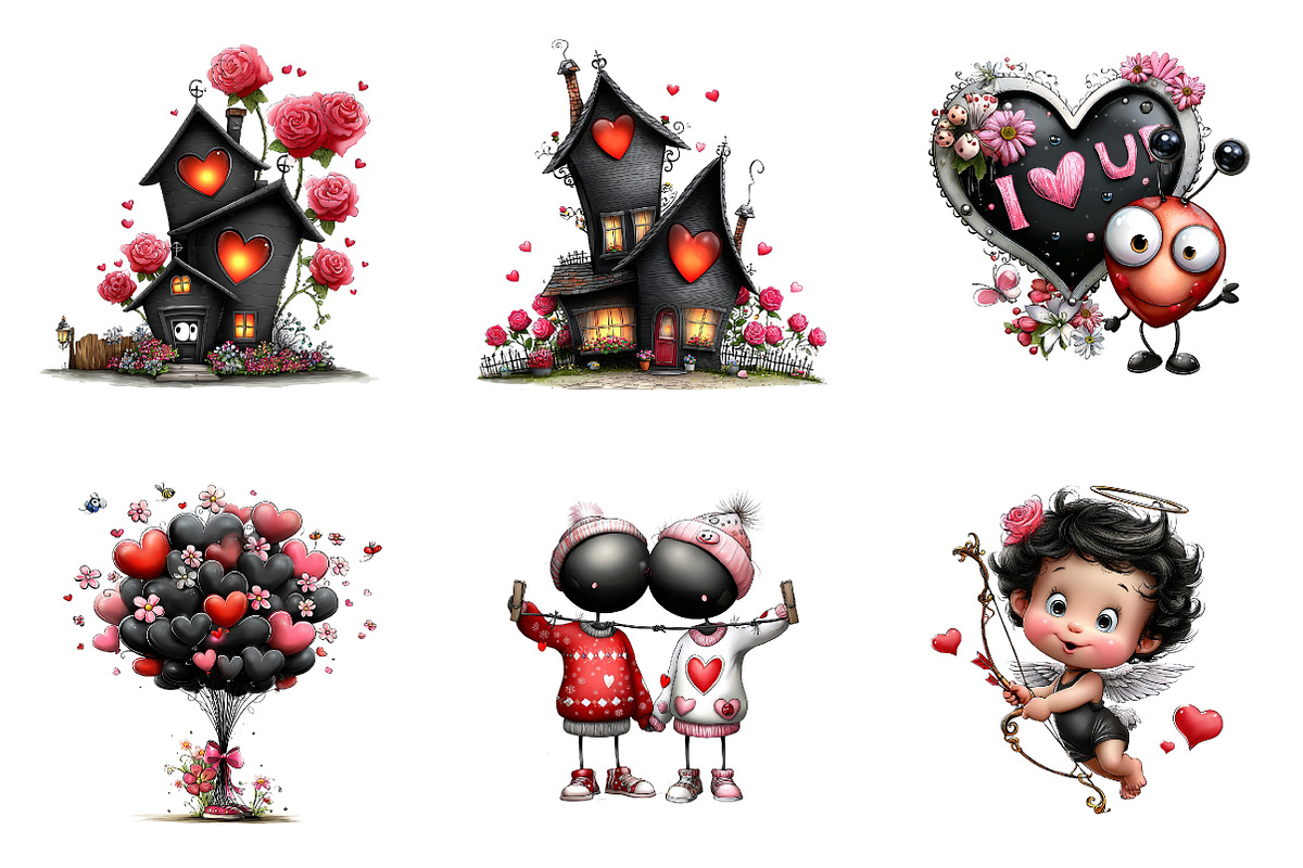 Moody valentine clipart, an Illustration by CreationArt (Photo 5 of 6)