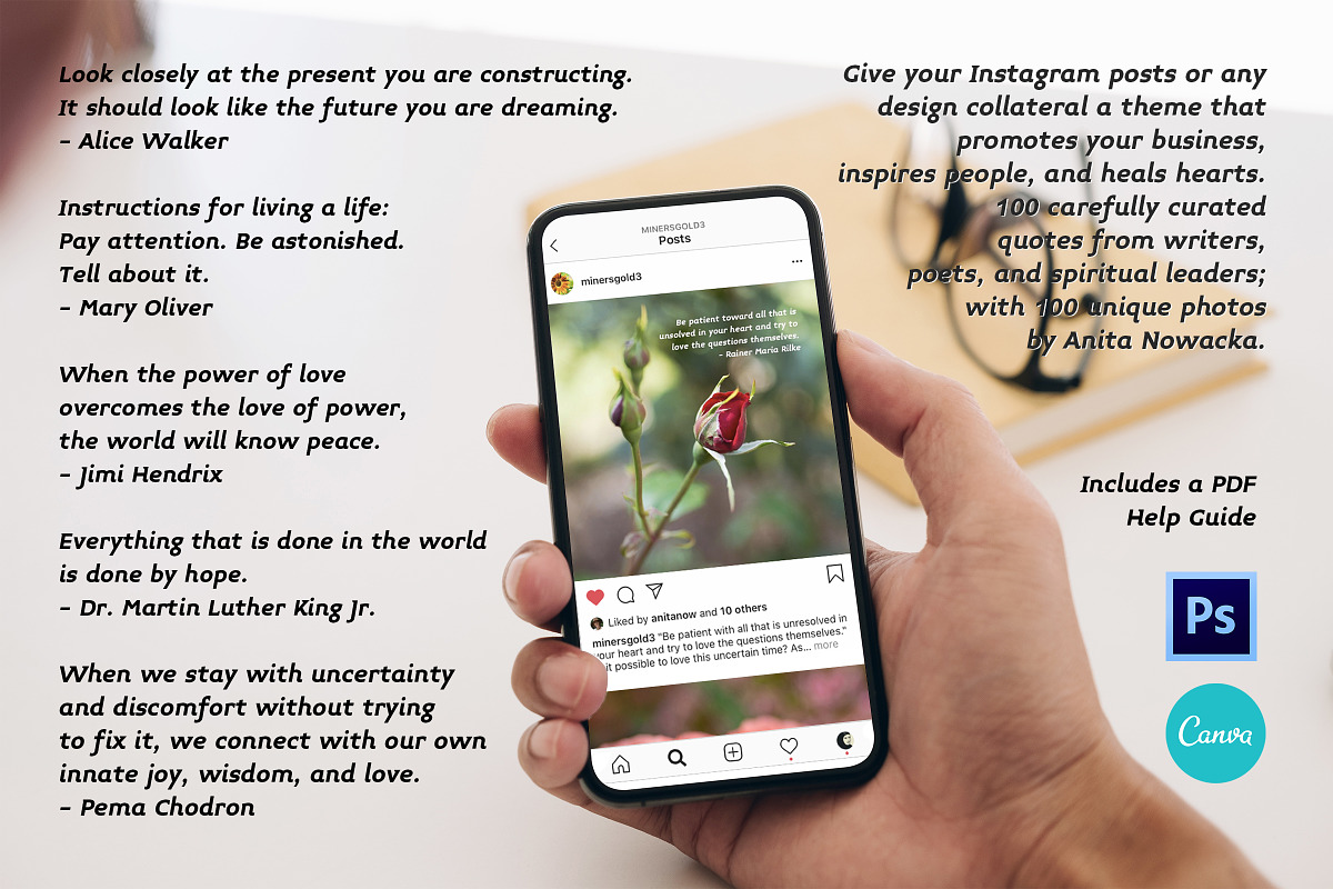 Flower Therapy Instagram Posts, a Social Media Template by minersgold (Photo 7 of 7)
