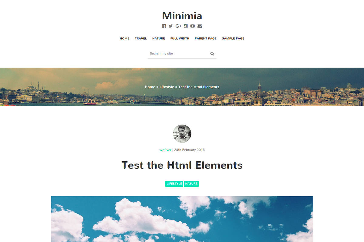 Minimia-Content Focused Bootstrap WP, a WordPress Template by Sami Themes (Photo 1 of 2)