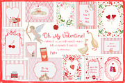 Valentine's Day Frames Cards Clipart, a Decorative Illustration by whiteheartdesign (Thumbnail 1 of 23)