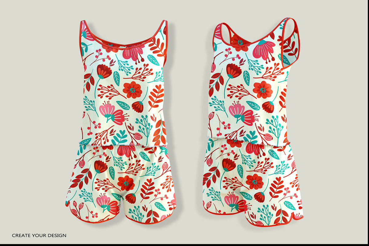 FEMALE PAJAMA MOCKUP, a Shirt Mockup by PudraART (Photo 5 of 7)
