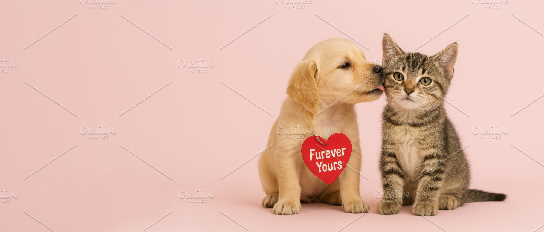 Pawlentine Day concept with puppy an, a Photo by Dvoevnore photos
