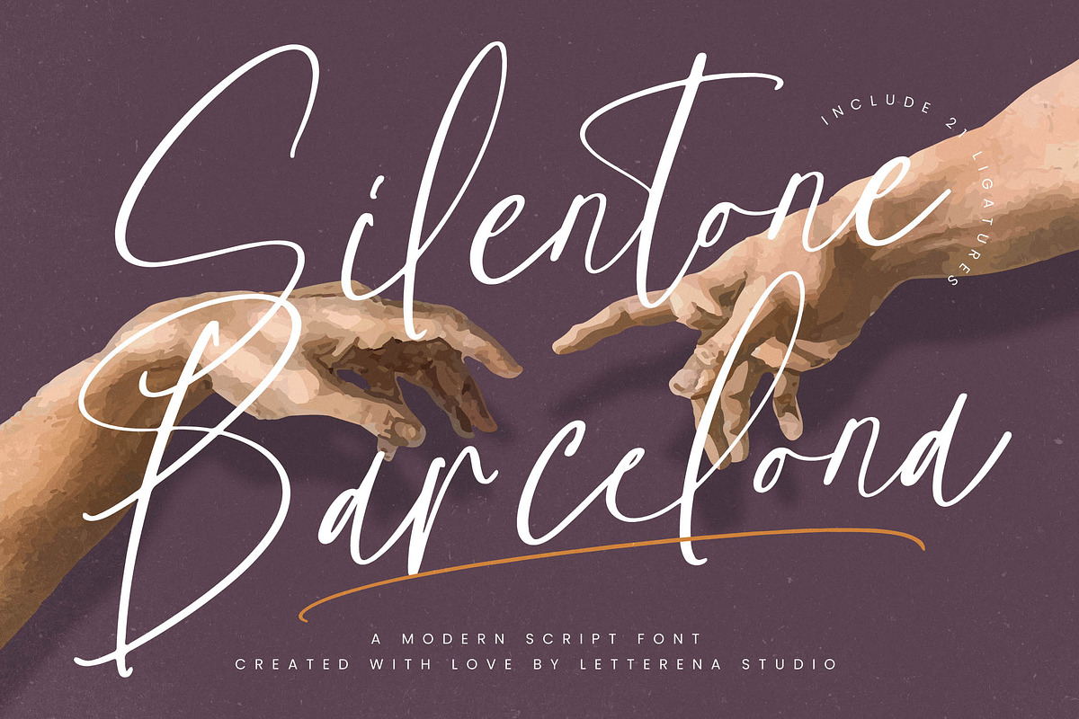 Silentone Barcelona Modern Script, a Script Font by Letterena Studios Script (Photo 1 of 15)