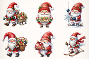 Christmas Santa Gnome Clipart Bundle, a Transportation Illustration by Digital Artistic99 (Thumbnail 2 of 9)