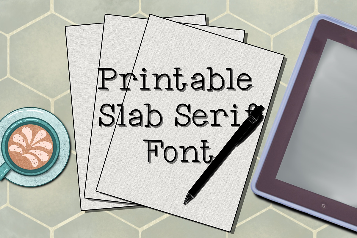Printable Slab Serif Font, a Slab Serif Font by Kimber Shook (Photo 1 of 7)